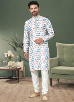 Heavy Cotton Multi Colour Traditional Wear Printed Readymade Kurta Pajama